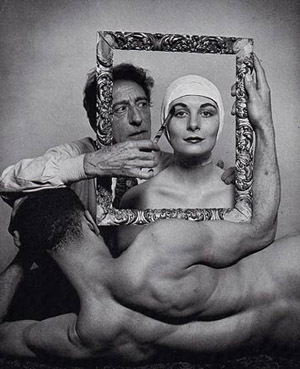 Jean’o Cocteau portretas su aktore Ricki Somair šokėju Leo Coleman, Philippe Halsman, 1949 m.